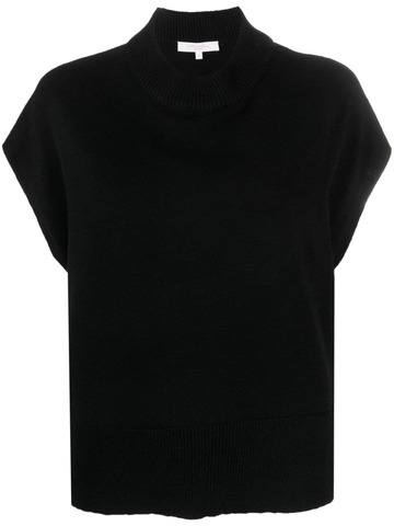 antonelli cap-sleeve ribbed-knit top - black