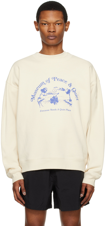 museum of peace & quiet beige 'quiet place' sweatshirt