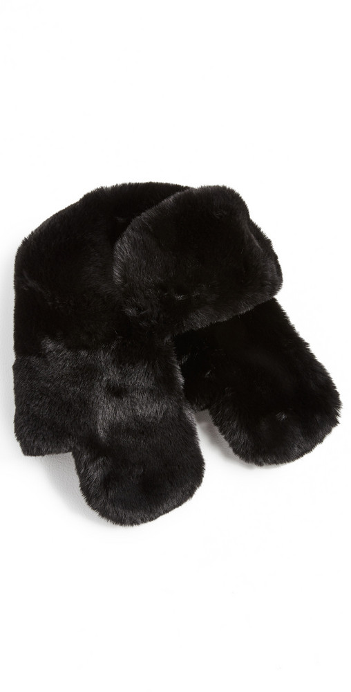 Adrienne Landau Faux Fur Trapper Hat in black