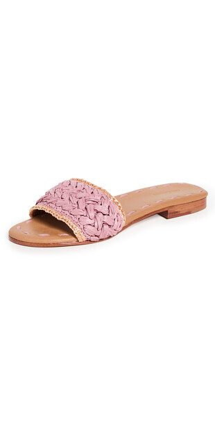 Carrie Forbes Trensa Slides in gold / rose