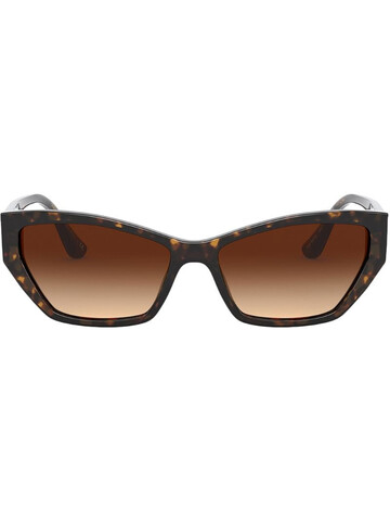 dolce & gabbana eyewear tortoiseshell rectangular sunglasses in brown