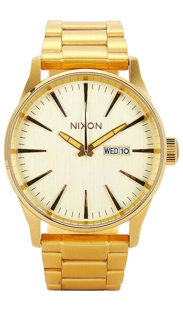 nixon sentry watch in metallic gold