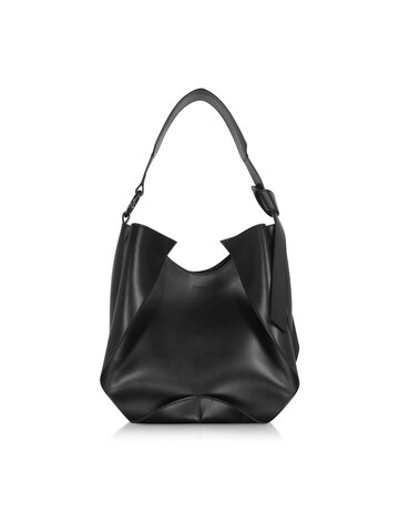 Giaquinto Giselle Leather Shoulder Bag in black