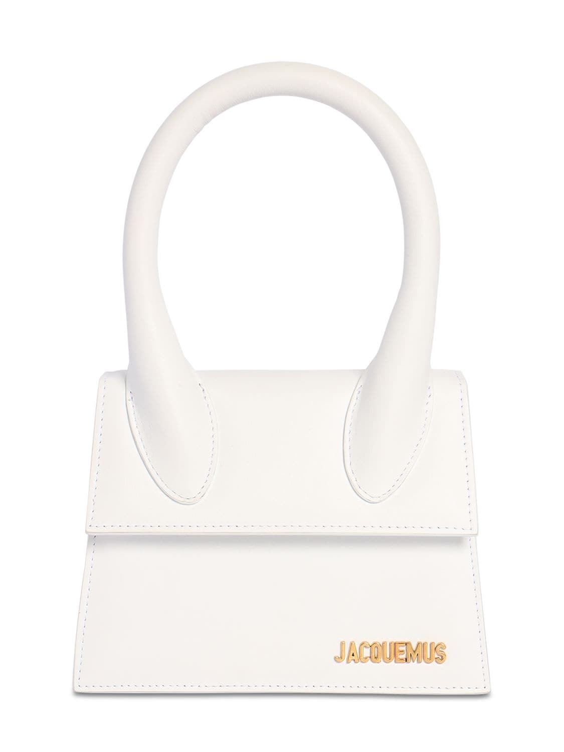 JACQUEMUS Le Chiquito Moyen Leather Bag in white