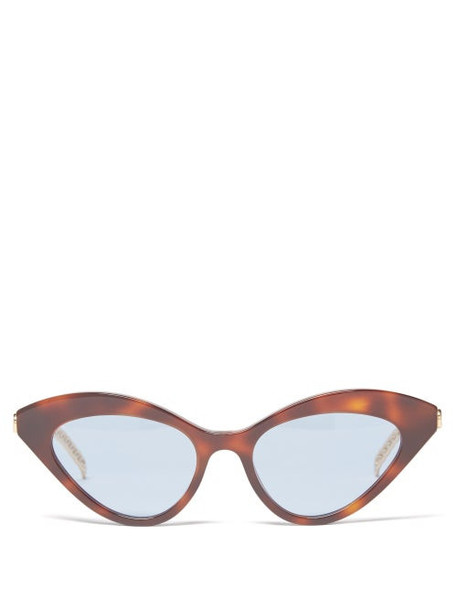 Gucci - Cat-eye Tortoiseshell-acetate Sunglasses - Womens - Blue Multi