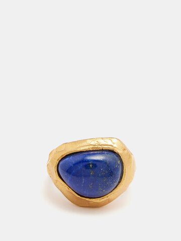 alighieri - the horizon calling recycled 24kt gold-plated ring - womens - gold blue