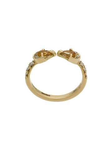 Dubini Theodora Double Drop 18kt gold ring in yellow
