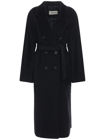 MAX MARA Madame Double Breasted Wool Long Coat in black