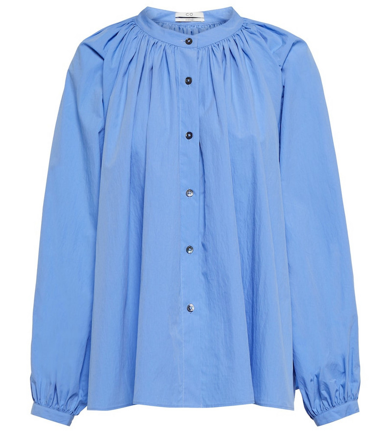 Co Essentials cotton-blend blouse in blue