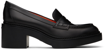 santoni black loafer heels