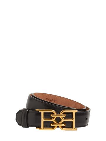BALLY 2.5cm B-chain Leather Belt in black
