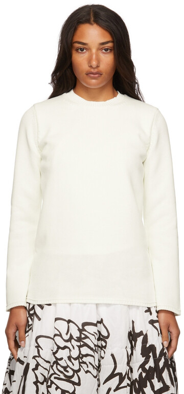 Comme des Garçons Knit Backless Long Sleeve T-Shirt in white