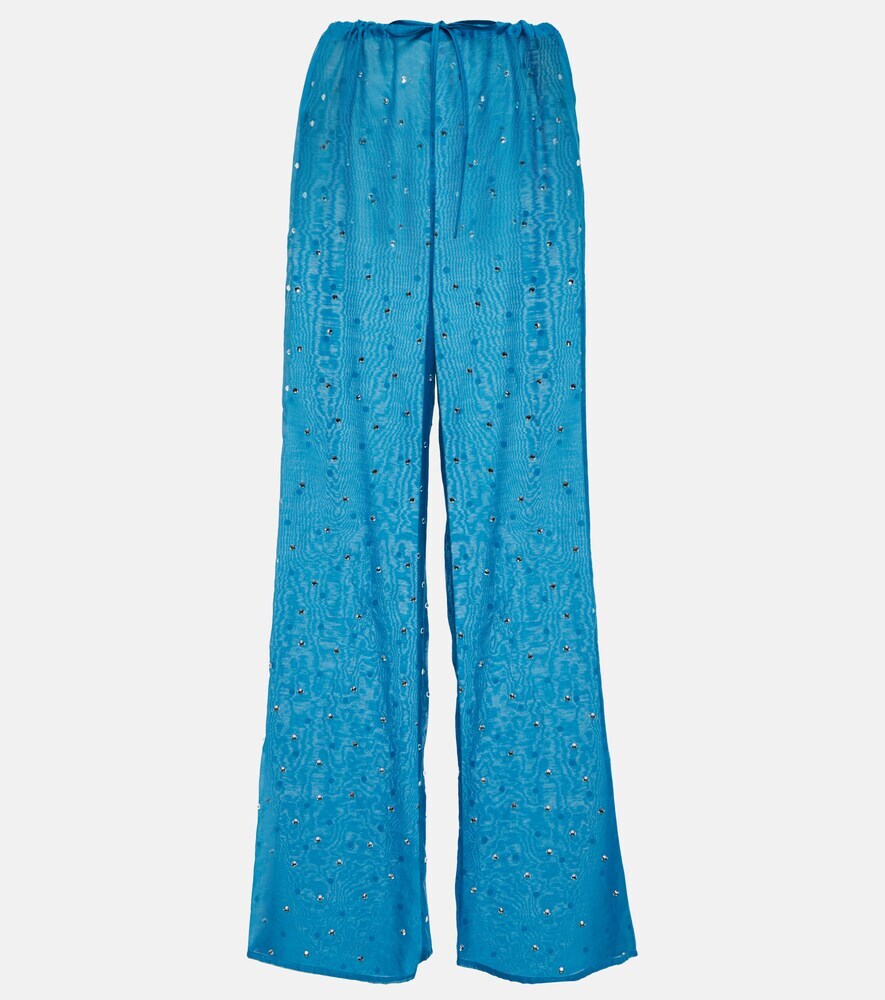 Oseree Gem embellished wideâleg pants in blue