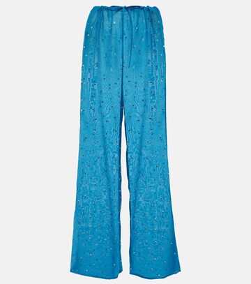 Oseree Gem embellished wideâleg pants in blue