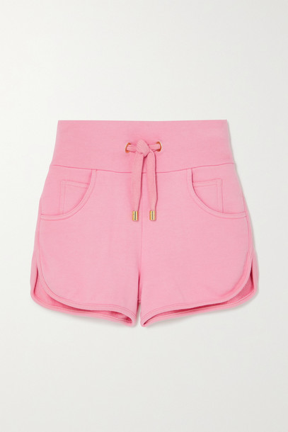 BALMAIN - Embossed Cotton And Cashmere-blend Shorts - Pink