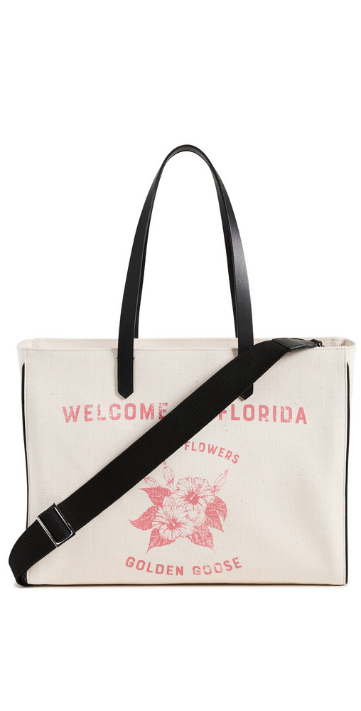 Golden Goose Welcome to Florida Tote in pink / white