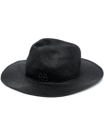 ruslan baginskiy logo-appliqué interwoven fedora hat - black