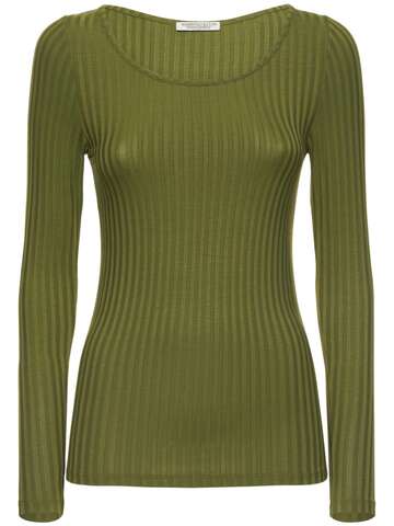 UNDERPROTECTION Celine Ribbed Top in green
