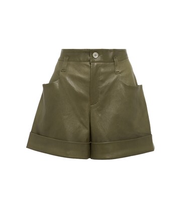 Stouls Tuco high-rise leather shorts in green