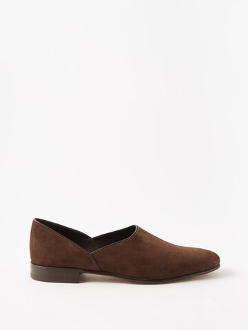 bode - suede slippers - mens - brown