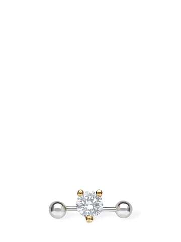 delfina delettrez 18kt two-in-one diamond mono earring in silver