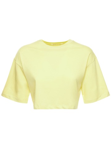 THE FRANKIE SHOP Karina Cropped Cotton Jersey T-shirt in yellow