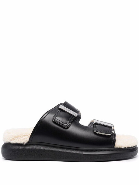 Alexander McQueen shearling lined sandals - Black