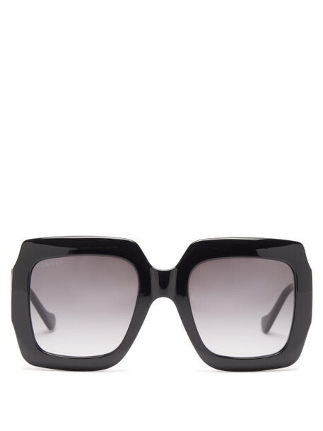 Gucci - GG-logo Oversized Square Acetate Sunglasses - Womens - Black