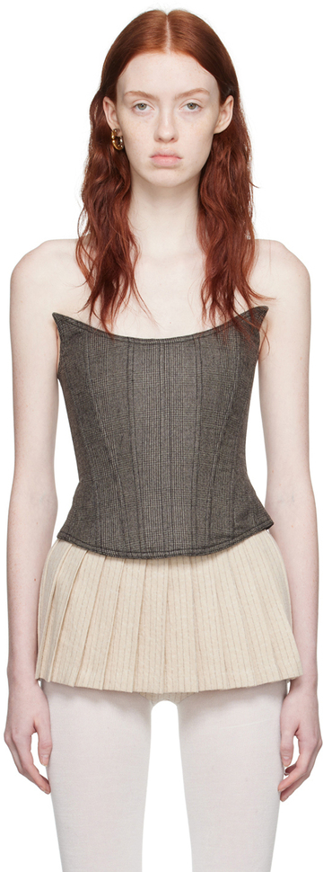 pushbutton gray compact corset in grey