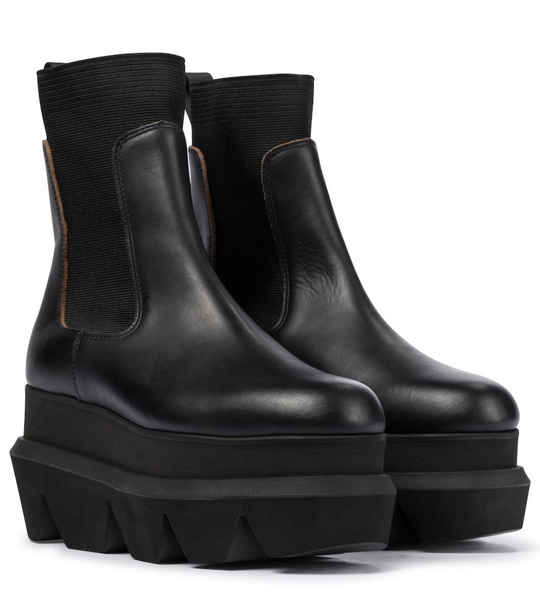 Sacai Platform leather Chelsea boots in black
