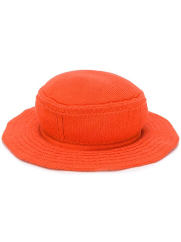 barrie curved bucket hat in orange
