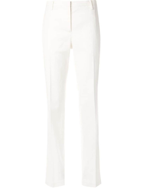 Nº21 straight-leg mid-rise tailored trousers in white
