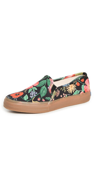 Keds x Rifle Paper Co. Botanical Double Decker Sneakers in black / multi