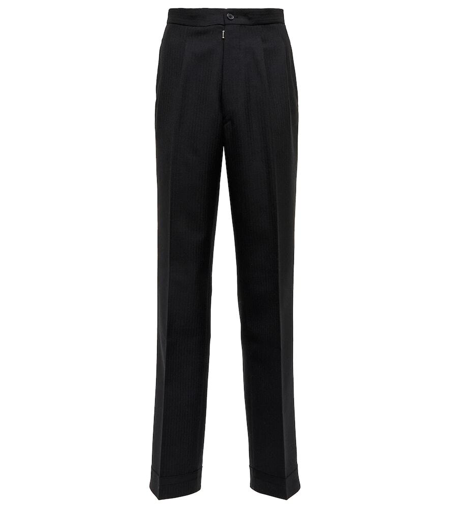 Maison Margiela High-rise tapered wool pants in black