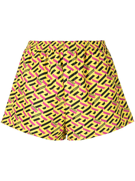 Versace La Greca pattern shorts - Yellow