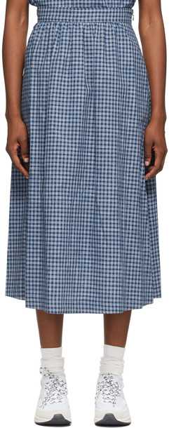 A.P.C. A.P.C. Navy & Grey Ravenna Mid-Length Skirt