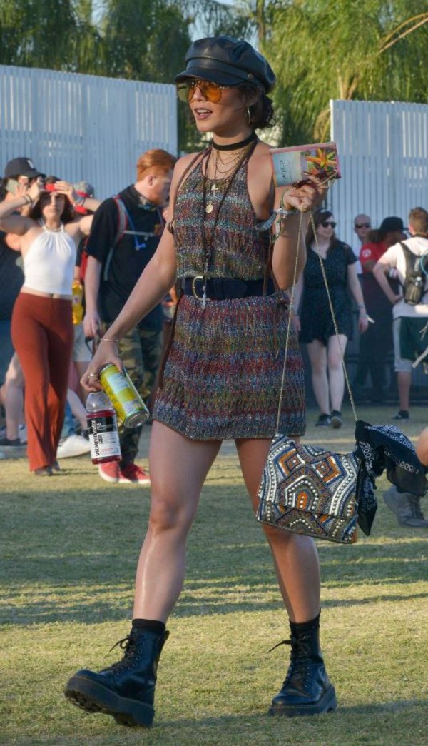 dress mini dress backless boots coachella festival music festival hat sunglasses 