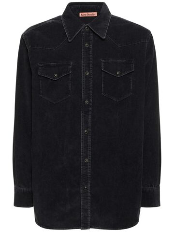 acne studios karty cotton blend overshirt in black