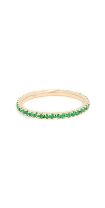 EF Collection 14k Emerald Eternity Stack Ring in gold / yellow