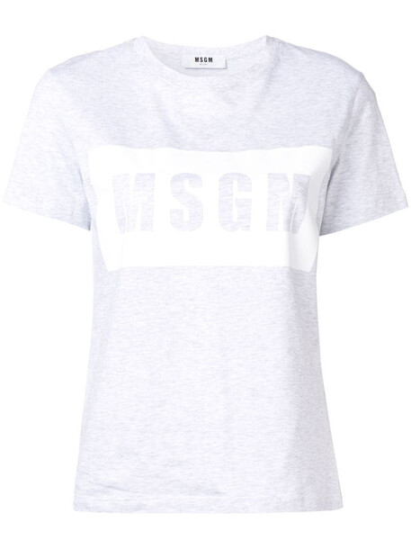 MSGM logo print T-shirt in grey