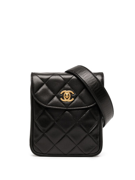 Chanel Pre-Owned 1995 CC diamond-quilted belt bag - Black