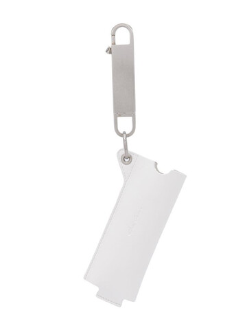Rick Owens pouch keyring in white