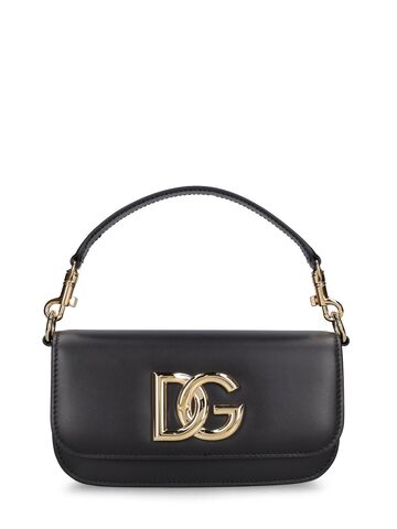 dolce & gabbana leather top handle bag in black