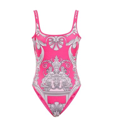 Versace Silver Baroque reversible swimsuit in pink