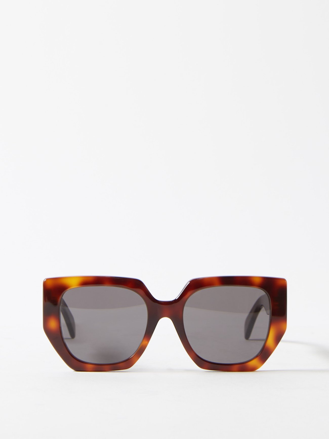 Celine Eyewear - Triomphe Oversized Square Acetate Sunglasses - Womens - Brown Multi