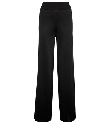 alaã¯a wide-leg knit pants in black