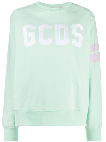Gcds oversized logo embroidered sweatshirt in grey