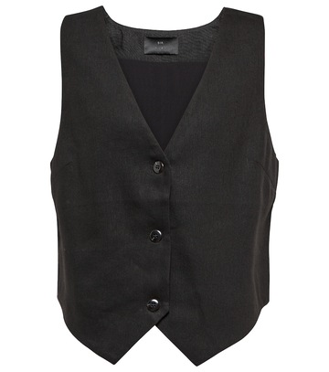 SIR Linen-blend vest in black