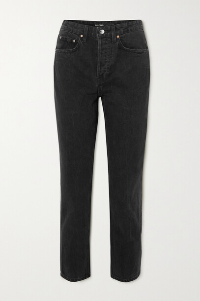 GRLFRND - Karolina Cropped High-rise Straight-leg Jeans - Black