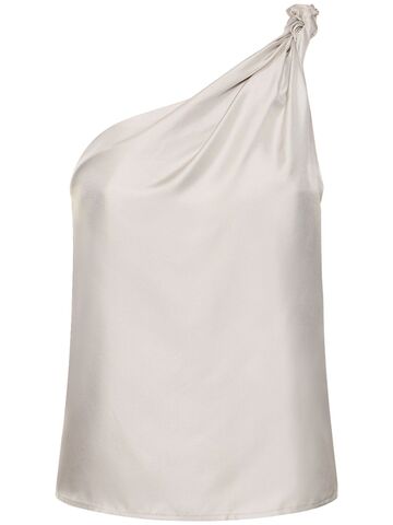 loulou studio adiran asymmetric silk top in grey
